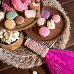 Bazar Bizar Plats, Saladiers Et Coupelles Assiette à Gâteau Large En Bois De Teck -saladiers et coupelles Soldes assiette a gateau large en bois de teck 2