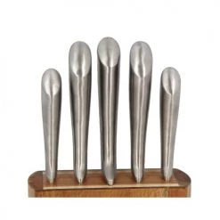 OGO Living Découpe Bloc à Couteau Et 5 Couteaux En Acacia Et Inox -saladiers et coupelles Soldes bloc a couteau et 5 couteaux en acacia et inox 2