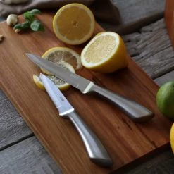 OGO Living Découpe Bloc à Couteau Et 5 Couteaux En Acacia Et Inox -saladiers et coupelles Soldes bloc a couteau et 5 couteaux en acacia et inox 4