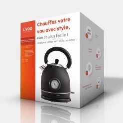 Livoo Théières Bouilloire Rétro Avec Thermomètre En Acier Inoxydable Noir -saladiers et coupelles Soldes bouilloire retro avec thermometre en acier inoxydable noir 4