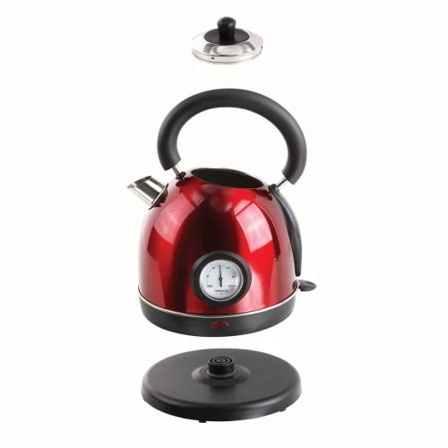 Livoo Théières Bouilloire Rétro Avec Thermomètre En Acier Inoxydable Rouge 5 Livoo Théières Bouilloire Rétro Avec Thermomètre En Acier Inoxydable Rouge – Image 3