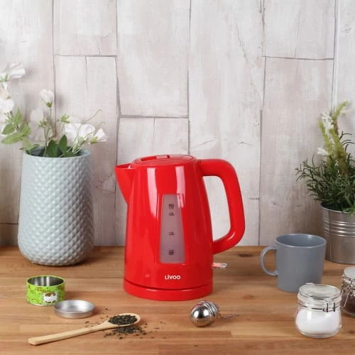 Livoo Théières Bouilloire Sans Fil électrique En Plastique Rouge 4 Livoo Théières Bouilloire Sans Fil électrique En Plastique Rouge – Image 2