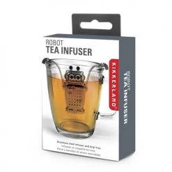 Kikkerland Théières Boule à Thé Robot Inox Argent -saladiers et coupelles Soldes boule a the robot inox argent 4