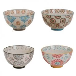 Table Passion Plats, Saladiers Et Coupelles Coffret De 4 Coupelles 11 Cm En Grès Multicolore