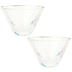 Maisons Du Monde Plats, Saladiers Et Coupelles Coupe à Glace En Verre Martelé Irisé - Lot De 6