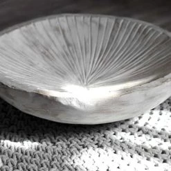 Sensei Maison Plats, Saladiers Et Coupelles Coupe En Bois Strié 24 Ou 30 Cm Blanc 24x24x7 Cm -saladiers et coupelles Soldes coupe en bois strie 24 ou 30 cm blanc 24x24x7 cm 2