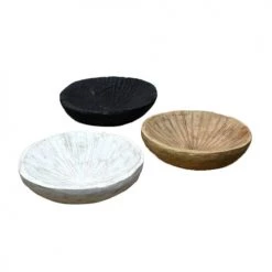 Sensei Maison Plats, Saladiers Et Coupelles Coupe En Bois Strié 24 Ou 30 Cm Naturel 24x24x7 Cm -saladiers et coupelles Soldes coupe en bois strie 24 ou 30 cm naturel 24x24x7 cm 3