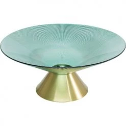 Kare Design Plats, Saladiers Et Coupelles Coupe En Verre Vert Et Acier Doré D35