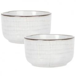 Maisons Du Monde Vaisselle De Noël Coupelle En Faïence Gris Clair 11x6 - Lot De 2