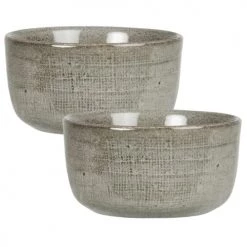 Maisons Du Monde Plats, Saladiers Et Coupelles Coupelle En Grès Vert D11 - Lot De 2