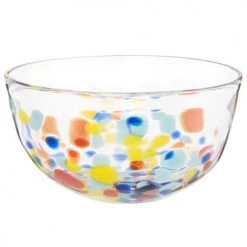 Maisons Du Monde Plats, Saladiers Et Coupelles Coupelle En Verre Transparent Et Motifs à Pois Multicolores - Lot De 2