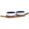 Maisons Du Monde Plats Apéritif Et Accessoires Coupelles Apéritives En Grès écru Et Bleu (x2) Et Plateau En Bois D'acacia -saladiers et coupelles Soldes coupelles aperitives en gres ecru et bleu x2 et plateau en bois d acacia 1000 2 17 223467 1