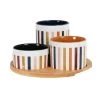 Maisons Du Monde Plats Apéritif Et Accessoires Coupelles Apéritives (x3) En Grès Multicolore Et Socle En Bambou -saladiers et coupelles Soldes coupelles aperitives x3 en gres multicolore et socle en bambou 1000 5 31 228893 1