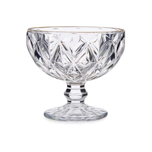 Wadiga Plats, Saladiers Et Coupelles Coupes à Glace En Verre Bordure Dorée H10,5cm - Lot De 6 4 Wadiga Plats, Saladiers Et Coupelles Coupes à Glace En Verre Bordure Dorée H10,5cm - Lot De 6 – Image 2