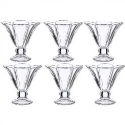 Wadiga Plats, Saladiers Et Coupelles Coupes à Glace En Verre Fleur H12cm - Lot De 6
