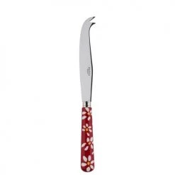 Sabre Découpe Couteau à Fromage Inox Et Marguerites Rouges -saladiers et coupelles Soldes couteau a fromage inox et marguerites rouges 1