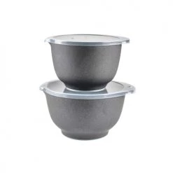 Rosti Plats, Saladiers Et Coupelles Ensemble Saladiers En Plastique Gris Anthracite - Lot De 2