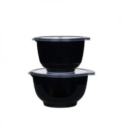 Rosti Plats, Saladiers Et Coupelles Ensemble Saladiers En Plastique Noir - Lot De 2