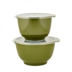 Rosti Plats, Saladiers Et Coupelles Ensemble Saladiers En Plastique Vert Olive - Lot De 2