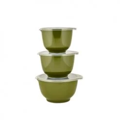 Rosti Plats, Saladiers Et Coupelles Ensemble Saladiers En Plastique Vert Olive - Lot De 3