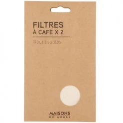 Maisons Du Monde Théières Filtre à Café En Coton Blanc (x2) - Lot De 2