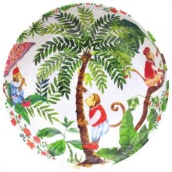 Les Jardins De La Comtesse Plats, Saladiers Et Coupelles Grand Saladier En Mélamine Pure 31 Cm Décoré Par Des Singes De Bali -saladiers et coupelles Soldes grand saladier en melamine pure 31 cm decore par des singes de bali 2