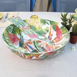 Les Jardins De La Comtesse Plats, Saladiers Et Coupelles Grand Saladier En Mélamine Pure 31 Cm En Imprimé Fleurs Exotiques -saladiers et coupelles Soldes grand saladier en melamine pure 31 cm en imprime fleurs exotiques 3