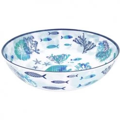 Les Jardins De La Comtesse Plats, Saladiers Et Coupelles Grand Saladier En Mélamine Pure En Imprimé Marin 31 Cm
