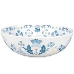 Les Jardins De La Comtesse Plats, Saladiers Et Coupelles Grand Saladier En Mélamine Pure Incassable Bleu Et Beige 31 Cm