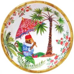 Les Jardins De La Comtesse Plats, Saladiers Et Coupelles Grand Saladier Profond En Mélamine 25 Cm Décoré Par Des Singes De Bali -saladiers et coupelles Soldes grand saladier profond en melamine 25 cm decore par des singes de bali 2
