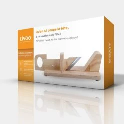 Livoo Découpe Guillotine à Saucisson En Bois Beige -saladiers et coupelles Soldes guillotine a saucisson en bois beige 4