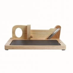 Livoo Découpe Guillotine Saucisson Avec Plateau En Bois Beige