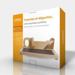 Livoo Découpe Guillotine Saucisson Avec Plateau En Bois Beige -saladiers et coupelles Soldes guillotine saucisson avec plateau en bois beige 5