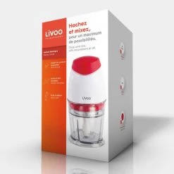 Livoo Découpe Hachoir électrique En Plastique Rouge -saladiers et coupelles Soldes hachoir electrique en plastique rouge 3