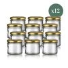 Little Pots Vaisselle De Noël Lot De 12 Pots Verrines 130ml Avec Couvercles Or - Rondelette -saladiers et coupelles Soldes lot de 12 pots verrines 130ml avec couvercles or rondelette
