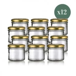 Little Pots Vaisselle De Noël Lot De 12 Pots Verrines 130ml Avec Couvercles Or - Rondelette