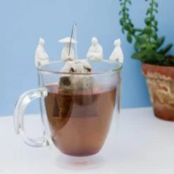 Kikkerland Théières Lot De 4 Porte-sachets De Thé Pecheurs Silicone Blanc -saladiers et coupelles Soldes lot de 4 porte sachets de the pecheurs silicone blanc 2