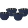 Novastyl Théières Lot De 4 Tasses à Thé En Fonte Bleue Mate Intérieur Verni 12cL -saladiers et coupelles Soldes lot de 4 tasses a the en fonte bleue mate interieur verni 12cl
