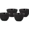 Novastyl Théières Lot De 4 Tasses à Thé En Fonte Noire Mate Intérieur Verni 12cL -saladiers et coupelles Soldes lot de 4 tasses a the en fonte noire mate interieur verni 12cl