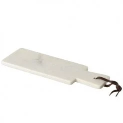 Wadiga Planche à Découper Rectangulaire En Marbre Blanc 10x40x1,5cm