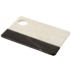 Wadiga Planche à Découper Rectangulaire En Marbre Noir Et Blanc 33x22x4,5cm