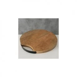 Wadiga Planche à Découper Ronde En Bois Et Métal Noir D33cm -saladiers et coupelles Soldes planche a decouper ronde en bois et metal noir d33cm 3