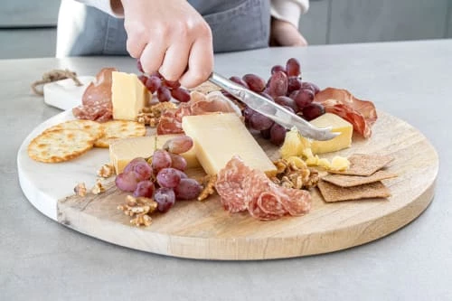 MasterClass Découpe Planche à Pagaie Ronde En Bois Et Marbre Marron Et Gris 4 MasterClass Découpe Planche à Pagaie Ronde En Bois Et Marbre Marron Et Gris – Image 3