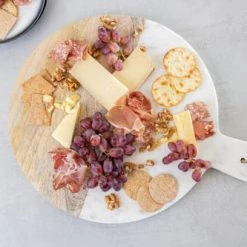 MasterClass Découpe Planche à Pagaie Ronde En Bois Et Marbre Marron Et Gris 10 MasterClass Découpe Planche à Pagaie Ronde En Bois Et Marbre Marron Et Gris -saladiers et coupelles Soldes planche a pagaie ronde en bois et marbre marron et gris 3