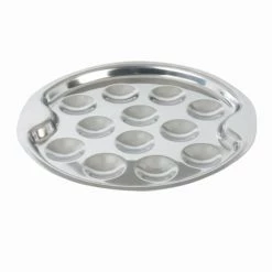 Roger Orfevre Plats, Saladiers Et Coupelles Plat 12 Escargots Inox 19.5 Cm Argent