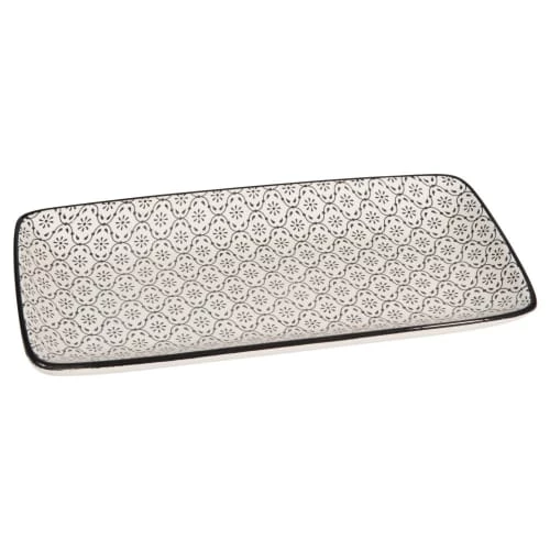 Maisons Du Monde Vaisselle De Noël Plat à Cake En Grès à Motifs Noirs Et Blancs 3 Maisons Du Monde Vaisselle De Noël Plat à Cake En Grès à Motifs Noirs Et Blancs