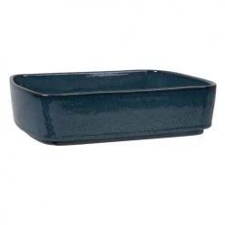 Maisons Du Monde Plats, Saladiers Et Coupelles Plat à Gratin En Grès Bleu Pétrole L27