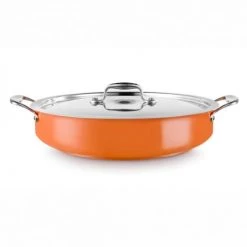Pujadas Plats, Saladiers Et Coupelles Plat à Paella Avec Couvercle Ø 32cm Orange