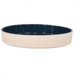 Maisons Du Monde Plats, Saladiers Et Coupelles Plat à Tarte Rond En Grès écru Et Bleu Gris