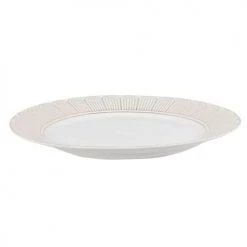 Maisons Du Monde Plats, Saladiers Et Coupelles Plat De Présentation En Porcelaine Blanche Et Bord Doré